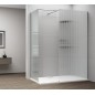 KAZUKO Plateau de douche en marbre, 140x90 cm, blanc