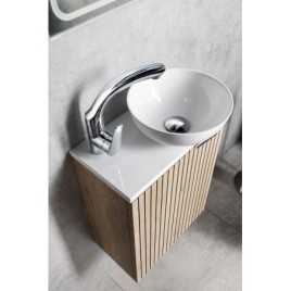 Mélangeur de lavabo FLY avec écaillement pivotant, sans déchets pop up, cartouche de mélange ECO, chrome