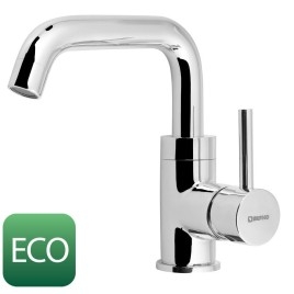 Mélangeur de lavabo RHAPSODY sans déchets pop up, cartouche de mélange ECO, chrome