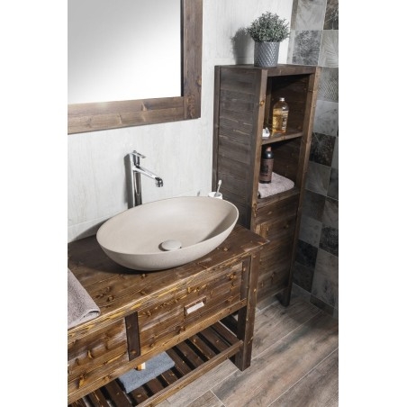 Lavabo en béton, 60x40cm, sable