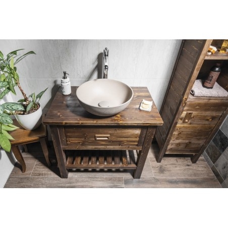Lavabo en béton, dia 39cm, sable
