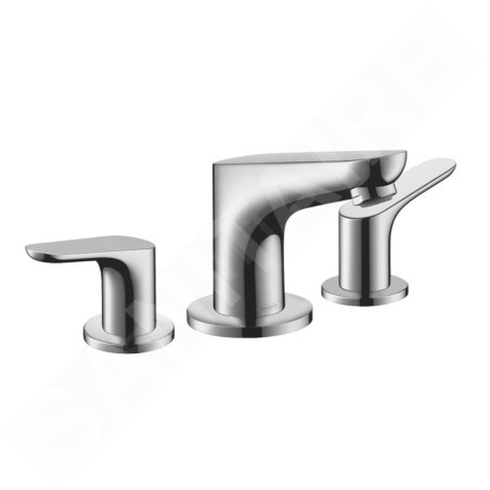 Hansgrohe Focus E2 - Mitigeur de lavabo 100, installation à 3 trous, avec garniture de vidange et tige de traction, chrome