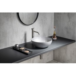 Lavabo en béton, dia 39cm, argent