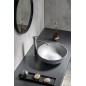Lavabo en béton, dia 39cm, argent