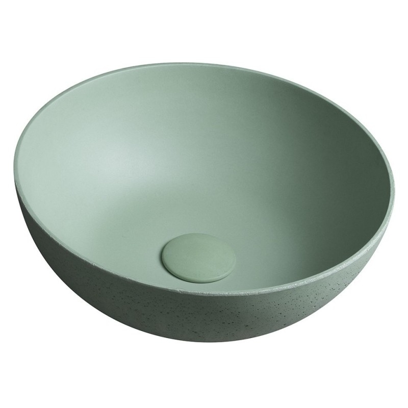 Lavabo en béton, dia 39cm, vert