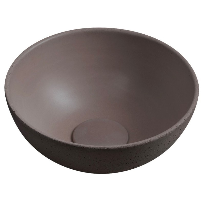 Lavabo en béton, dia 26cm, brun foncé