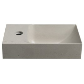 PICCOLINO lavabo en béton 30,8x17cm, mélangeur à gauche, sable