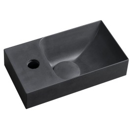 PICCOLINO lavabo en béton 30,8x17cm, mixeur à gauche, anthracite