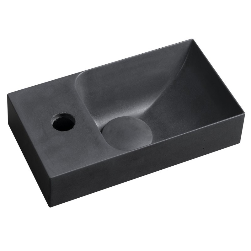 PICCOLINO lavabo en béton 30,8x17cm, mixeur à gauche, anthracite
