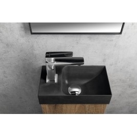 PICCOLINO lavabo en béton 30,8x17cm, mixeur à gauche, anthracite