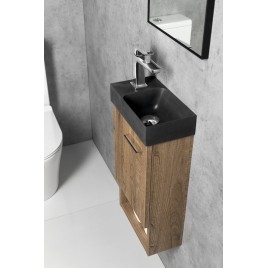 PICCOLINO lavabo en béton 30,8x17cm, mixeur à gauche, anthracite