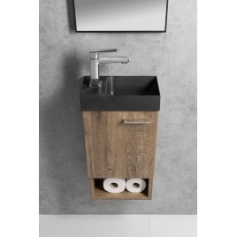 PICCOLINO lavabo en béton 30,8x17cm, mixeur à gauche, anthracite