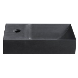 PICCOLINO lavabo en béton 30,8x17cm, mixeur à gauche, anthracite