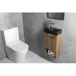 PICCOLINO lavabo en béton 30,8x17cm, mixeur à gauche, anthracite