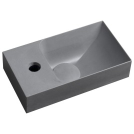 PICCOLINO lavabo en béton 30,8x17cm, mixeur à gauche, gris