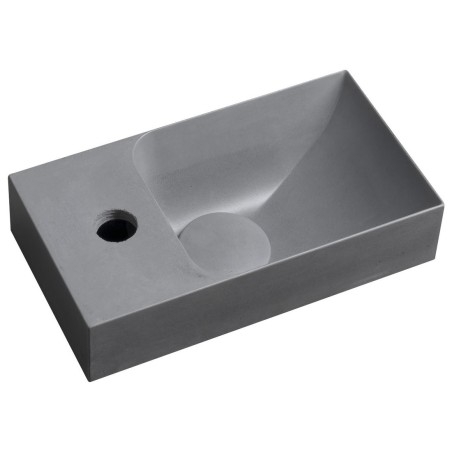 PICCOLINO lavabo en béton 30,8x17cm, mixeur à gauche, gris