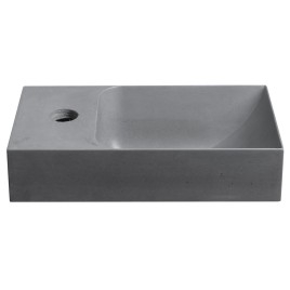 PICCOLINO lavabo en béton 30,8x17cm, mixeur à gauche, gris