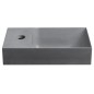 PICCOLINO lavabo en béton 30,8x17cm, mixeur à gauche, gris