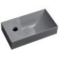 PICCOLINO lavabo en béton 30,8x17cm, mixeur à gauche, gris
