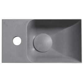 PICCOLINO lavabo en béton 30,8x17cm, mixeur à gauche, gris