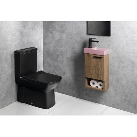 PICCOLINO lavabo en béton 30,8x17cm, mixeur à gauche, rose