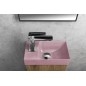 PICCOLINO lavabo en béton 30,8x17cm, mixeur à gauche, rose