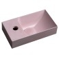PICCOLINO lavabo en béton 30,8x17cm, mixeur à gauche, rose