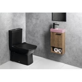 PICCOLINO lavabo en béton 30,8x17cm, mixeur à gauche, rose