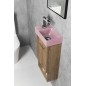 PICCOLINO lavabo en béton 30,8x17cm, mixeur à gauche, rose