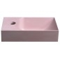 PICCOLINO lavabo en béton 30,8x17cm, mixeur à gauche, rose