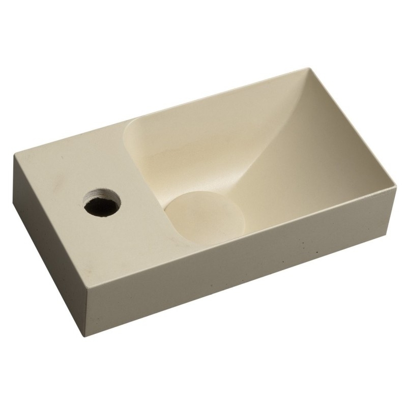 PICCOLINO lavabo en béton 30,8x17cm, mélangeur à gauche, jaune