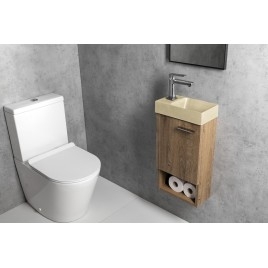 PICCOLINO lavabo en béton 30,8x17cm, mélangeur à gauche, jaune