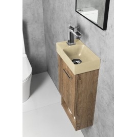 PICCOLINO lavabo en béton 30,8x17cm, mélangeur à gauche, jaune