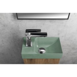PICCOLINO lavabo en béton 30,8x17cm, mixeur à gauche, vert