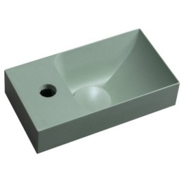 PICCOLINO lavabo en béton 30,8x17cm, mixeur à gauche, vert