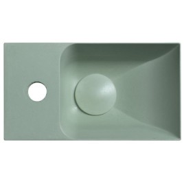PICCOLINO lavabo en béton 30,8x17cm, mixeur à gauche, vert