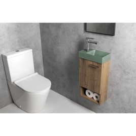 PICCOLINO lavabo en béton 30,8x17cm, mixeur à gauche, vert