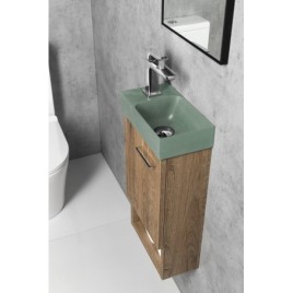 PICCOLINO lavabo en béton 30,8x17cm, mixeur à gauche, vert