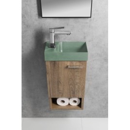PICCOLINO lavabo en béton 30,8x17cm, mixeur à gauche, vert