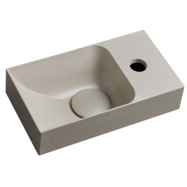 PICCOLINO lavabo en béton 30,8x17cm, mélangeur à droite, sable