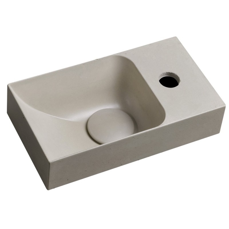 PICCOLINO lavabo en béton 30,8x17cm, mélangeur à droite, sable