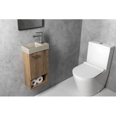 PICCOLINO lavabo en béton 30,8x17cm, mélangeur à droite, sable