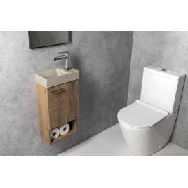 PICCOLINO lavabo en béton 30,8x17cm, mélangeur à droite, sable