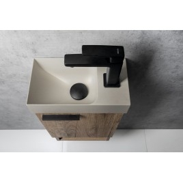 PICCOLINO lavabo en béton 30,8x17cm, mélangeur à droite, sable