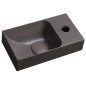 PICCOLINO lavabo en béton 30,8x17cm, mélangeur à droite, brun foncé
