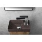 PICCOLINO lavabo en béton 30,8x17cm, mélangeur à droite, brun foncé