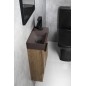 PICCOLINO lavabo en béton 30,8x17cm, mélangeur à droite, brun foncé