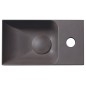 PICCOLINO lavabo en béton 30,8x17cm, mélangeur à droite, brun foncé