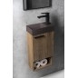 PICCOLINO lavabo en béton 30,8x17cm, mélangeur à droite, brun foncé