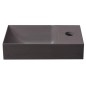 PICCOLINO lavabo en béton 30,8x17cm, mélangeur à droite, brun foncé